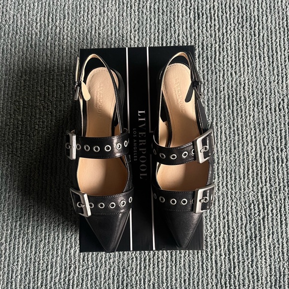 Nearly-new Liverpool Los Angeles Villa double buckle flat, 8, black - Picture 5 of 10